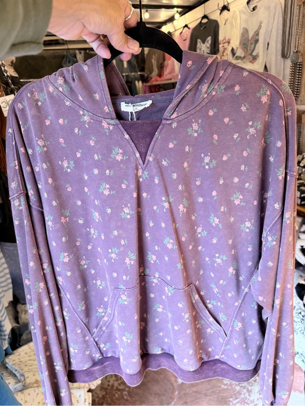mittoshop Vintage Floral Pullover Hoodie - Plum - Picture 3 of 3